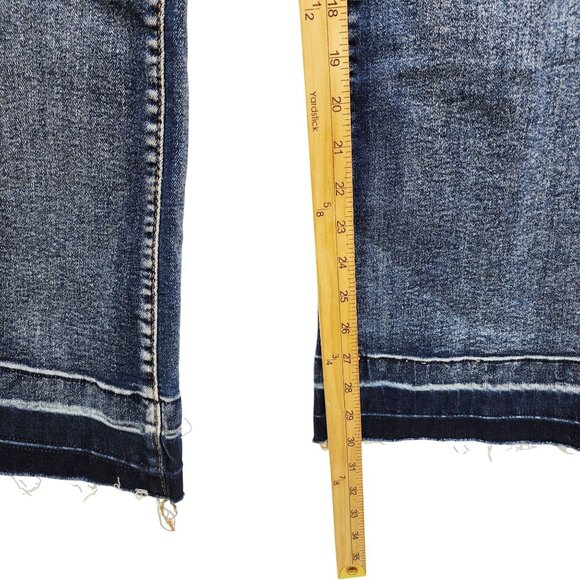 Wide-Leg Distressed Womens Denim Jeans By Roswear Size M - Picture 8 of 9